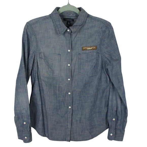 Lands' End Tops - Lands End Denim Shirt Button Up Size S Cowgirl Farmhouse Western Women's
